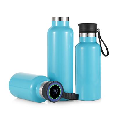 China 350/500/750 Dual Wall 500ml Sport Water Bottle Stainless Steel Vacuum Sustainable Smart Led Thermo Flask for sale