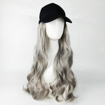 China Straight Hair Long Hair Wig Sports Cap Hat Baseball Cap Wig Long Curly Hair Synthetic Deep Wave Synthetic Hair for sale