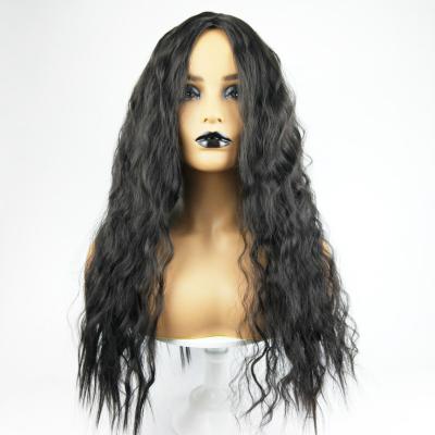 China Hot New Style Ladies Wig Fashion African Corn Wig Female Black Curly Hair Center Point Small Bangs Hair for sale