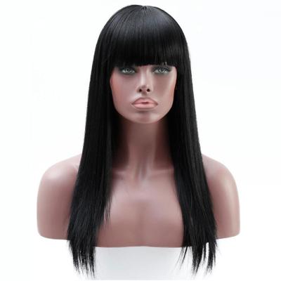 China Hot Sale Best Selling Straight Hair Wigs 20 Inch Long Bob Wig With Bangs Straight Hair for sale