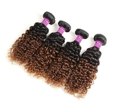 China Wholesale Synthetic Hair Extensions Brazilian Ombre Hair Deep Curly Hair Bundles for sale