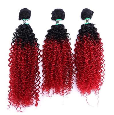 China High Temperature Fiber Kinky Curly Hair Bundles Synthetic Hair Extensions Freetress Deep Water Wave Hair for sale