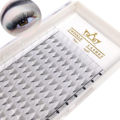 China 16mm long mink eyelashes 10d natural wholesale premade volume fans handmade superroot mink eyelashes cheap for sale