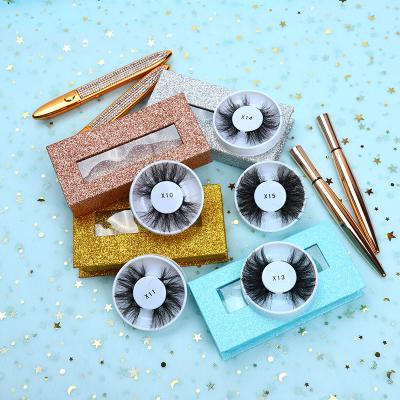 China Clean natural long custom brand eyelash packaging boxes 25mm lashes3d fluffy natural mink eyelashes wholesaler for sale