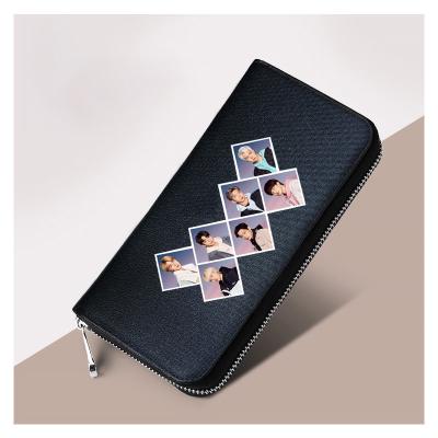 China New KPOP Wallet Star Around Bulletproof Women's Boy's Clutch Multi-Card Slot Card Holder Twice Long for sale