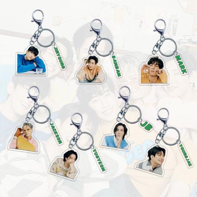 China Fashionable Wholesale Design BRAND YUGYEOM JINYOUNG Acrylic Key Chain Cute Key Chain GOT7 BAMBAM JACKSON YOUNGJAE for sale