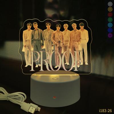 China 16 Color LED Night Light Boys 3D Star Decorative Light USB Remote Control Plug-in Colorful Modern Korea Korean Bulletproof Desk Light for sale