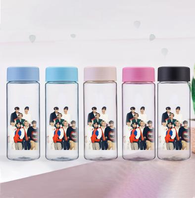 China Stocked Hot-selling Youth League Bulletproof Plastic Cup Butter Album Portable Cup Sealed Water Bottle 400ml for sale