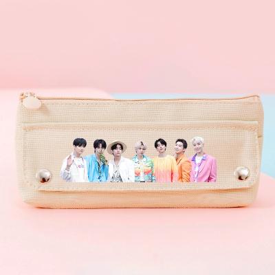 China Schools & Bulletproof Bulletproof Cute Offices Bulletproof Student Pencil Bag Canvas Stationery Bag Simple Large Capacity Student School Bag for sale