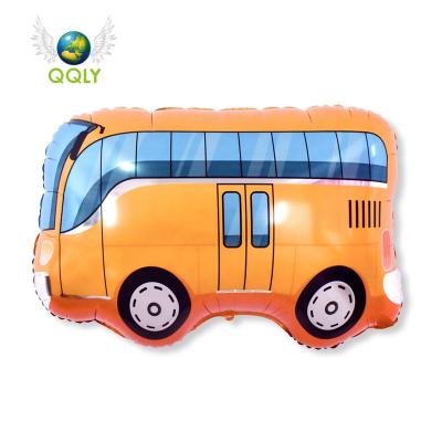 China Hot Selling Inflatable Birthday Bus Stop Cartoon Nylon Foil Helium Balloon For Kid Birthday Theme Party Decoration Supplies for sale