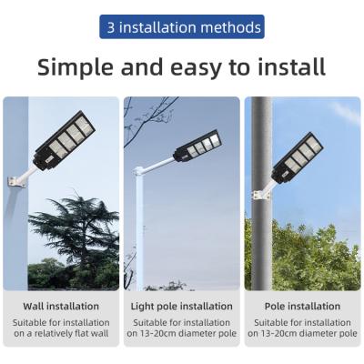 China Road Lighting New Built-in ABS Led 150 200 250 Wattage Solar Light Street Light With Remote Control for sale