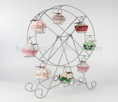 China Disposable Romantic Ferris Wheel 8 Cups Cake Stand Cupcake Stand Birthday Party Wedding Cake Dressert Decorating Stand for sale