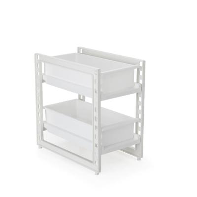 China ABS+PP+SS201 multifunctional plastic bathroom shelf, bathroom finishing frame, the kitchen shelf for sale