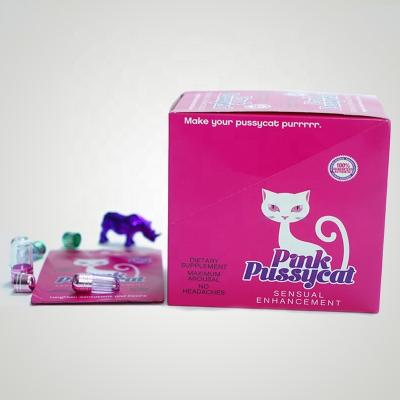 China Recyclable Male Enhancement Rhinoceros Pill Blister Card Kitty Kat Pills Plastic Pill Packaging Box Printing 7 - 5000 for sale