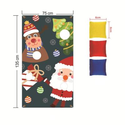 China Health Care Institutes Wholesale Manufacture Double Sided Sublimation Christmas Sandbags Flag Funny Christmas Flags Outdoor Game Use Promotional Flag for sale