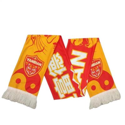 China Hot Selling Football Fan High Quality Polyester Manufacture Double Side Scarf Printing for sale