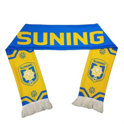 China High quality manufacturing football fan hot sale polyester customer logo double side printing scarf for sale