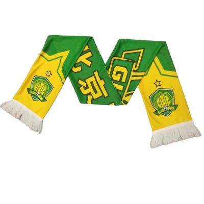 China Hot Selling Football Fans Scarf Polyester Fans Scarf High Quality Double Side Printing Scarf for sale