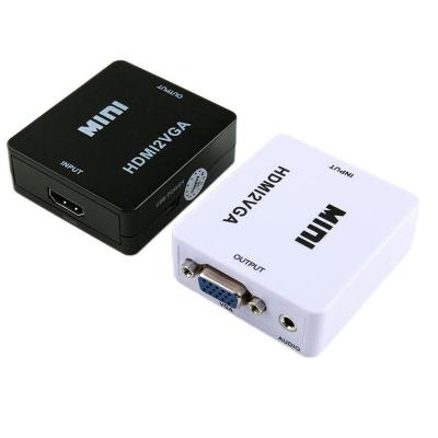 China Mini HDM - I2VGA 1080P Adapter Connector HDM-I To VGA Conv Erter HDM-I To VGA for sale