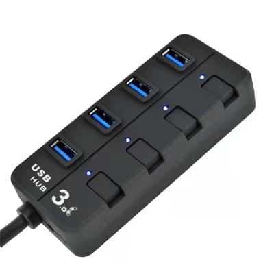 China Slim Independent Design Usb Hub 3.0 Switch Usb Hub 4 Port 3.0 Signaling Control Independent Design Usb Hub With Charging HY-3.0HUB for sale