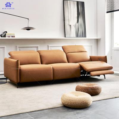 China Factory Foldable Classic Design Furniture Leather Recliner Sofa Set Living Room Sofa Leather Sofa for sale