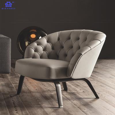 China Classic Design Hotel Simple Sofa Chairs Living Room Pu Lounger Lazy Leather Office Extended Sofa Chair for sale