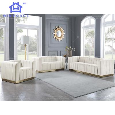 China European Luxury Stretch Sofa Loveseats White Living Room Sofa Set Home Furniture 3 Seater for sale