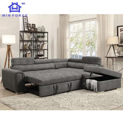 China (Other) Microfiber adjustable luxury living room sofa set furniture divan with storage corner sofa with bed fabric sleeper sofa for sale