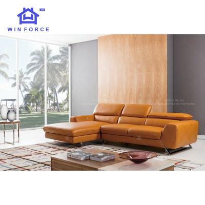 China New Luxury Modular L Shape Sofa Furniture Genuine Leather Sectiona Sofa Corner Sofa Design for sale