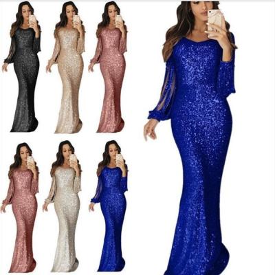 China 2022 New Arrival Women's Dinner Dress Anti-wrinkle With Long Sleeve Tassel Long Sleeve Evening Dresses Ladies Dress for sale