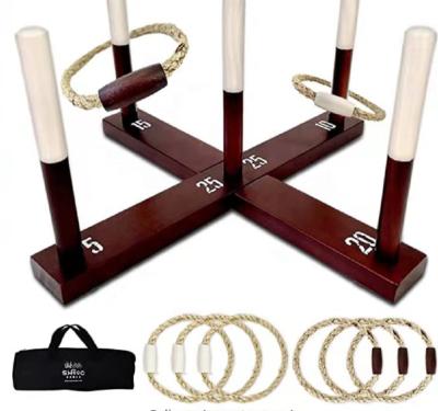 China Rings Garden Games Wooden Ring Toss Set for sale