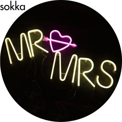 China Garden OEM MR & MRS - Amazon Gold Supplier LED Neon Sign Illuminated Letters Neon Marquee Lights Wedding Decorative Wall Deco Multicolor for sale