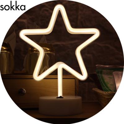 China Night Neon Light Hotel Amazon Gold Supplier 3*AA LED Neon Lamp Holder Nurturing Light for Living Room, Party Decoration, Bedroom Star for sale