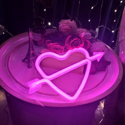 China Theme Park Choice Amazon LED 12 Inch Pink Lover Heart Neon Light for sale