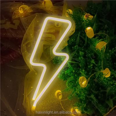 China Bedroom Battery or USB Powered Led Lightning Bolt Neon Lights Neon Sign Lightning Bolt Light for sale