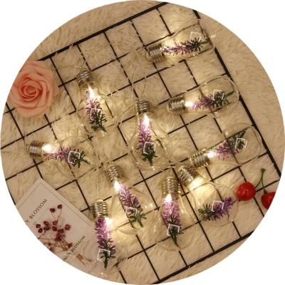 China Theme park 10LED 3*AA lavender flower deco bulb battery operated string light for room decoration for sale