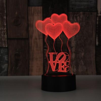 China Room Decoration and 3D Decoration Illusion Lamp 7 Colors Changing Touch Switch Optional Lamp for sale