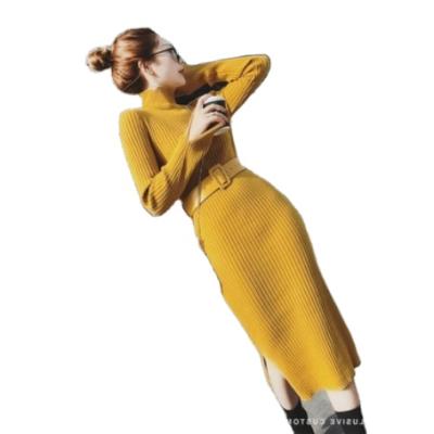 China Sweater Breathable Breathable Knit Autumn Winter Fashion Women Maxi Dress Package Hip Spring Slim Fit Tight Pencil Long Sleeve Dresses for sale