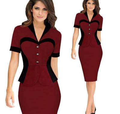 China Anti Wrinkle Women Fashion Dress Anti Wrinkle Long Sleeve Bodycon Hip Package Office Work Ladies Dresses for sale