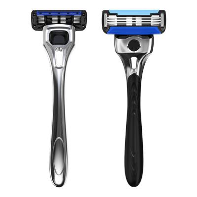 China Unique Five Blade Whole Sale Branded Face Derma Head Pretty 5 Blade Replaceable Men Shaving Razors for sale