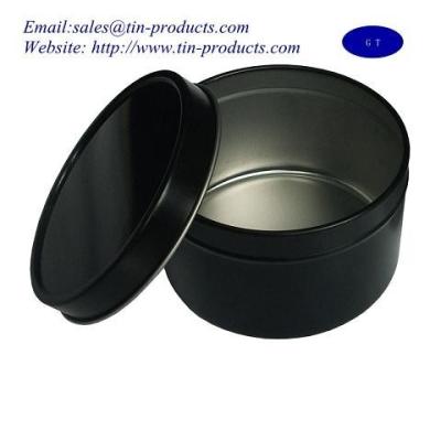 China Custom Round Candle Tin Box, Metal Candle Box, Tin Case, Black Round Case -Goldentinbox for sale