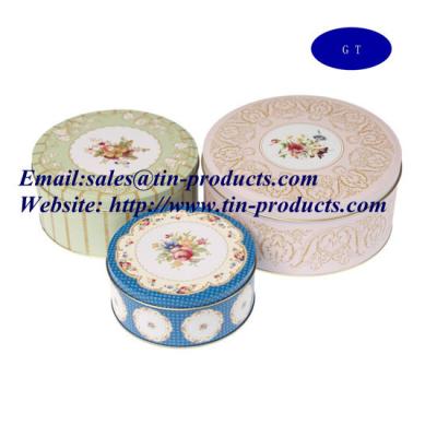 China Promotional Round Gift Tin Box Set, Round Tin Box Set, Gift Tin Box Set for sale