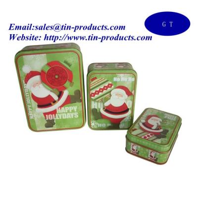 China Christmas Rectangle Tin Box Set, Tin Box Set, Metal Box Set for Christmas for sale