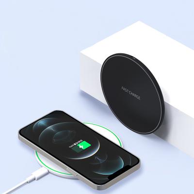 China Custom Fanshion 2022 Round New Qi 10W 15W Fast Charging Wireless Charger Power Bank Wholesale Wireless Charger Pad for iphone 13 12 mini for sale