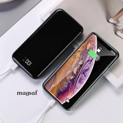 China Hot sale USB charger+Wireless power bank 10000mah LED magnetic ultra thin digital display fast wireless charger portable power bank for sale