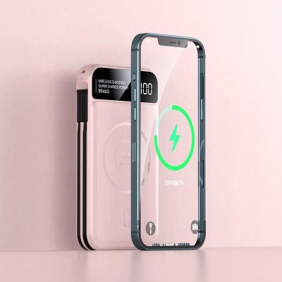 China Dual Wired Power Bank with Best Selling 2022 Wireless Charger 10000mAh Mini Power Bank Fast Charger Portable Magnetic Power Bank for iPhone for sale