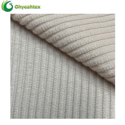 China Anti-Bacteria Stretch 4*4 68% 27% Cotton 5% Spandex Rib Knit Fabric For Bamboo T-Shirt for sale