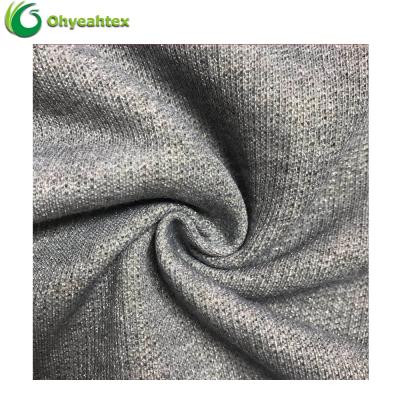 China Silver Cotton Poly Terry Fabric French Viable Fashion Yarn Sweatshirt Fabric for sale