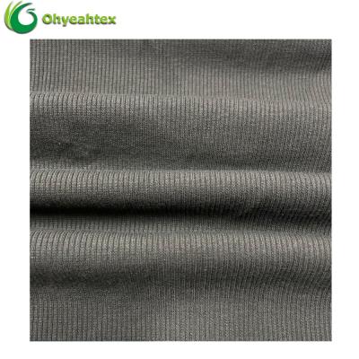 China Stretch Knitted CVC Stretch 2x2 Rib Polyester /Cotton Rib Fabric For Cuff for sale