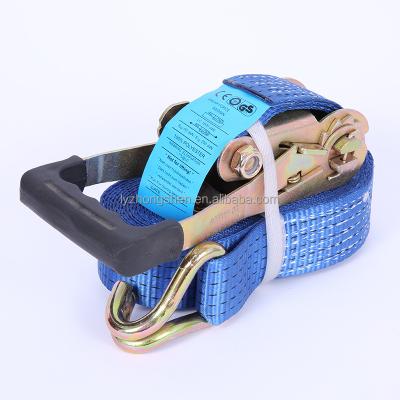 China Making Cargo Lashing Strap 5t Ratchet Straps 50mm 5000kgs 10m Cargo Lashing Ratchet Tie Down Strap Cargo Control 50mm/38mm 25~100mm 4500LBS Double-j Hook for sale